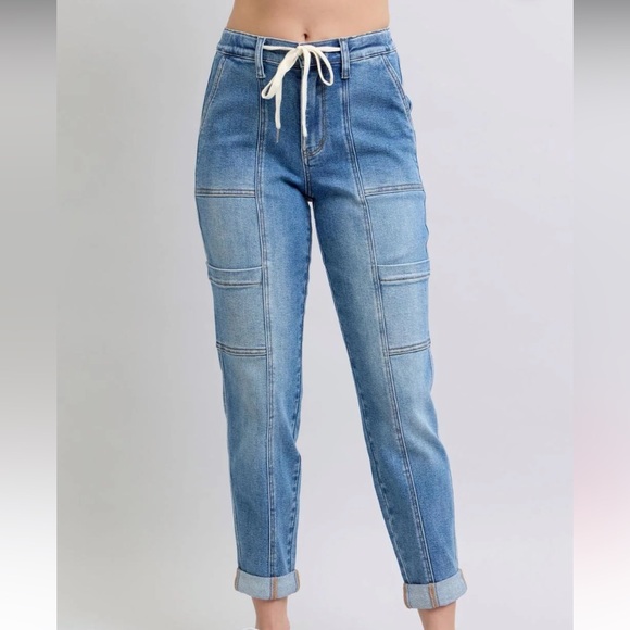 Judy Blue Denim - NWOT! Judy Blue High Waist Cargo Cuff Denim Jogger - Size 7(28)